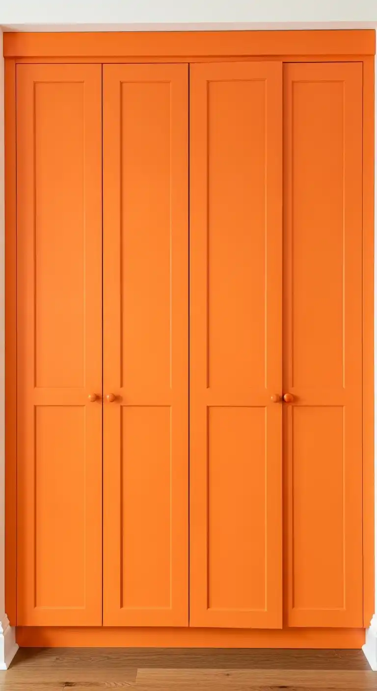 17 Stunning Orange Oak Cabinet Makeover Ideas 17 16 Paint the Pantry Doors Orange