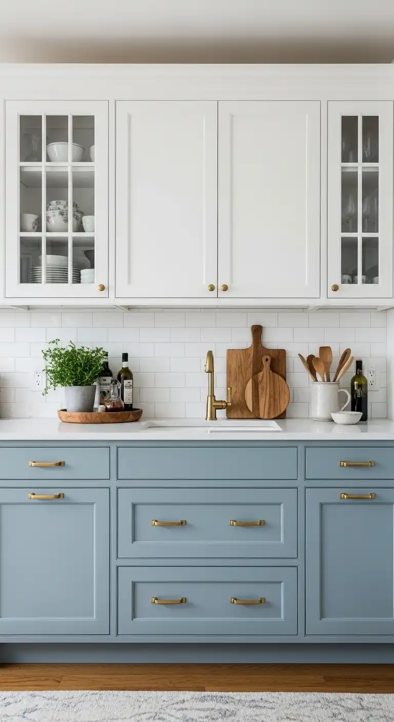 33 Elegant French Countryside Kitchen Ideas with Timeless Appeal 18 17 Blue Cabinetry