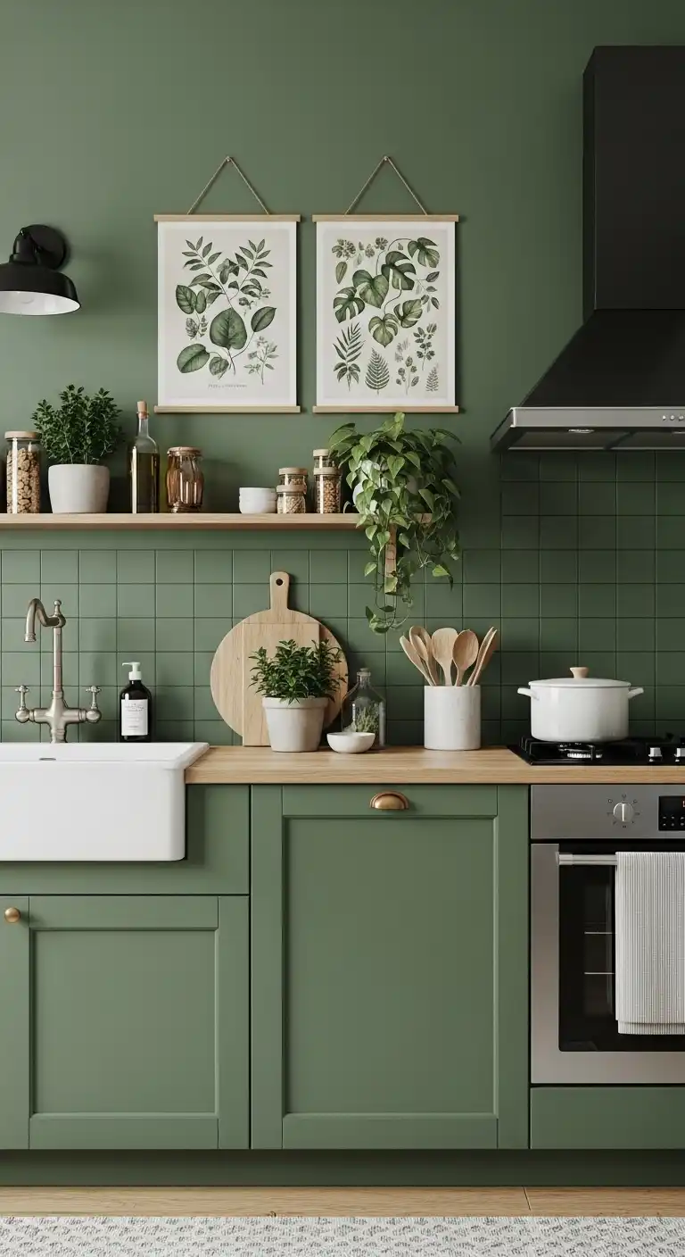 19 Warm and Natural Earthy Kitchen Color Ideas 19 17 Earthy Green Vitality