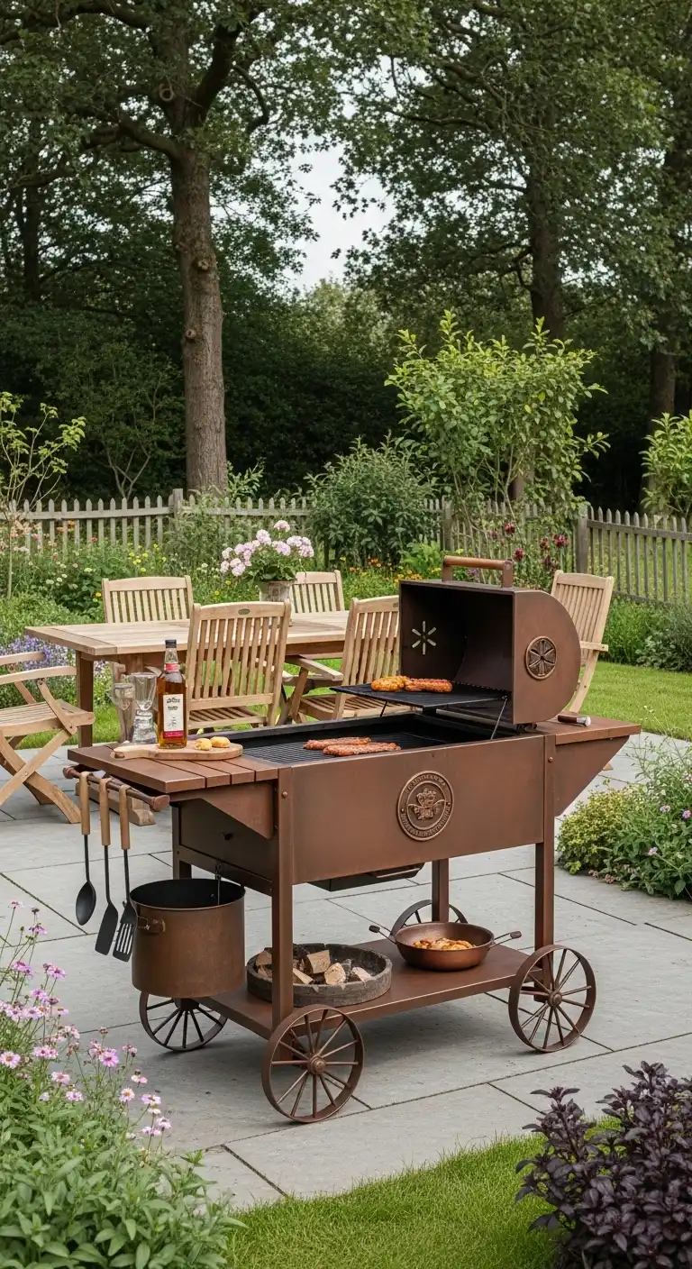 19 Practical Cheap Outdoor Kitchen Ideas to Transform Your Patio Space 18 17 Use a Rolling Grill Station