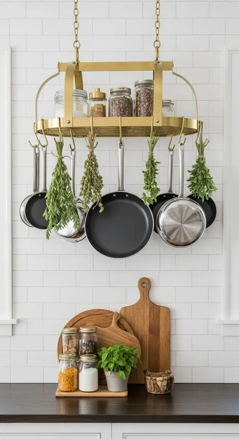 19 Modern Luxury Kitchen Inspirations You'll Love 19 18 Pot Racks for Display