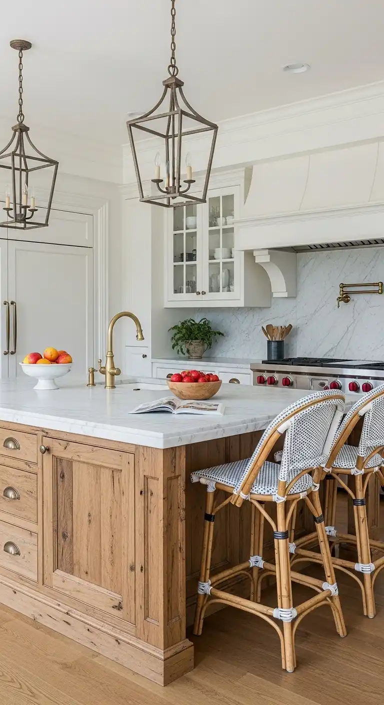 33 Elegant French Countryside Kitchen Ideas with Timeless Appeal 19 18 Wooden Island