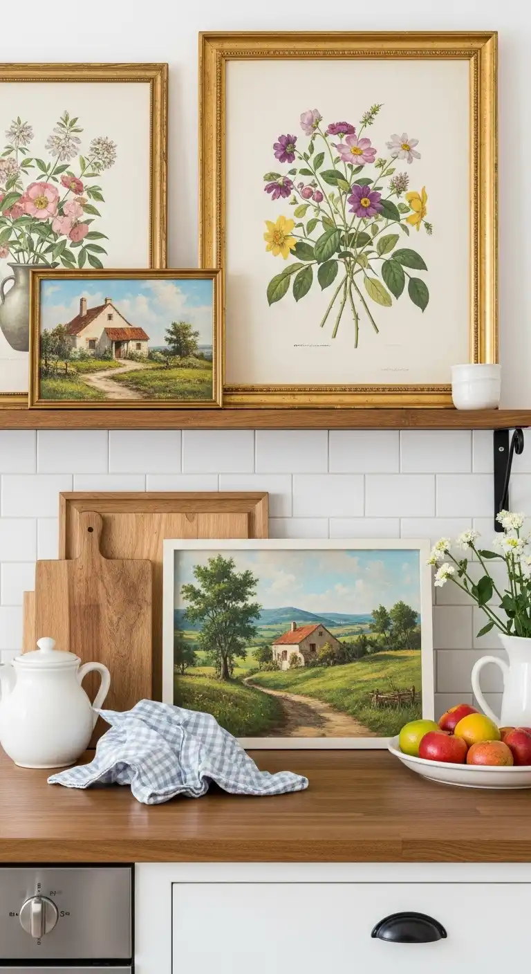 33 Elegant French Countryside Kitchen Ideas with Timeless Appeal 20 19 Pastoral Artwork
