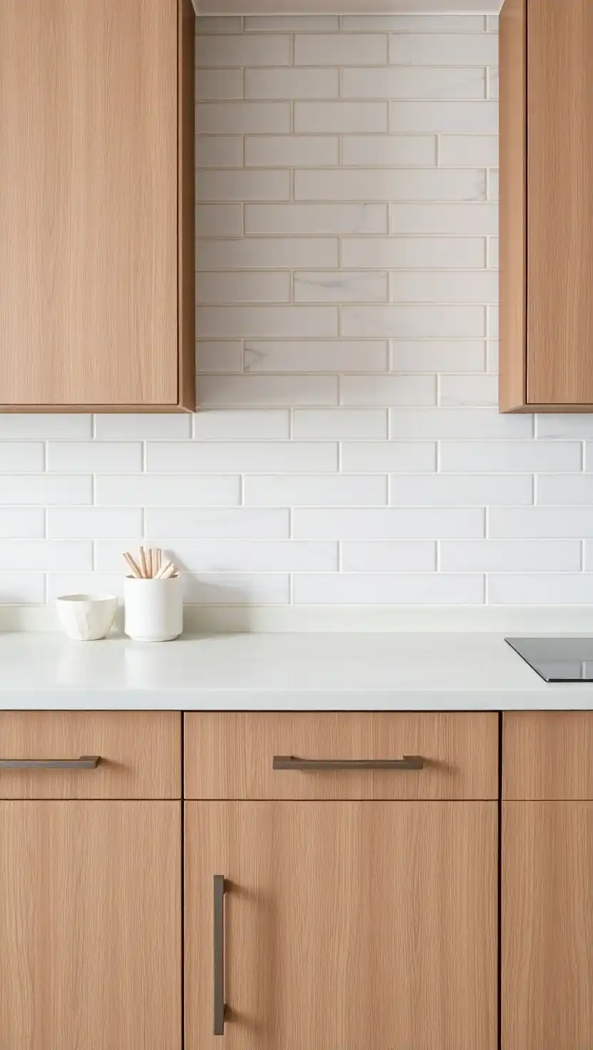 15 Stylish Kitchen Backsplash Designs with Subway Tile 3 2 Herringbone Pattern in Neutral Tones
