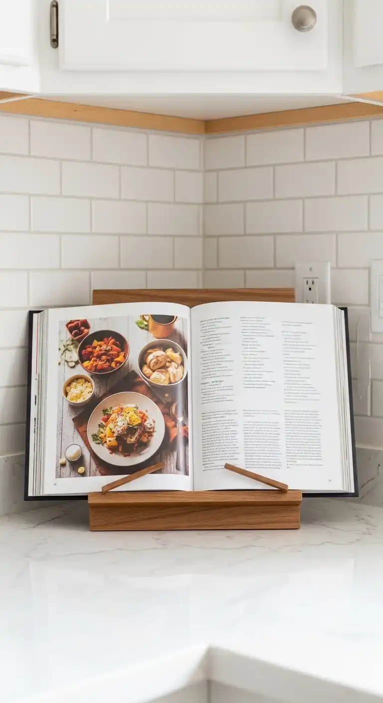 20 Inviting Kitchen Counter Corner Decor Ideas 3 2 Stylish Cookbook Stand