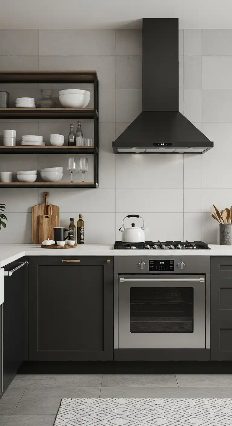 21 Elegant Kitchen Backsplash Designs with Dark Cabinets 21 20 Concrete Tiles