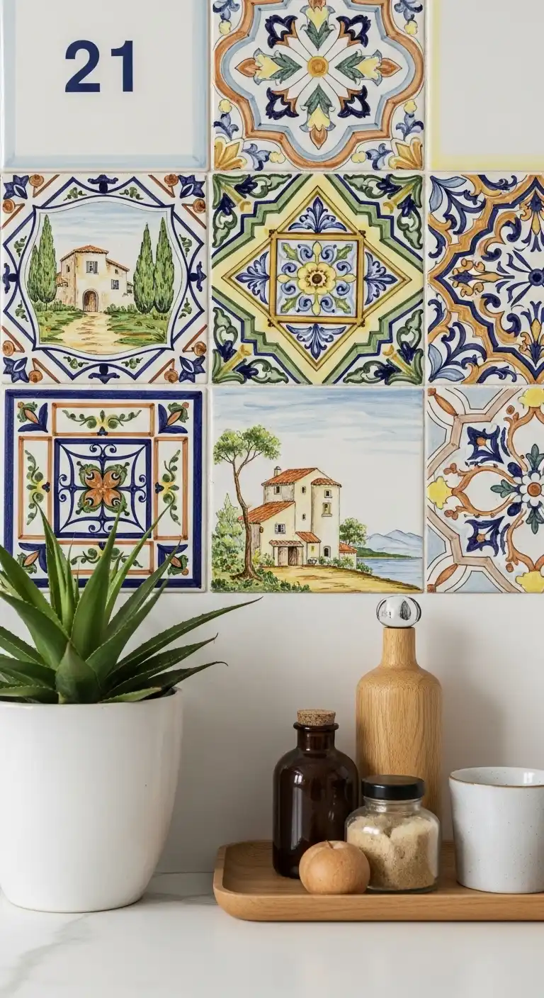 21 Elegant French Chateau Kitchen Ideas That Redefine Rustic Luxury 22 21 Hand Painted Tiles for Character