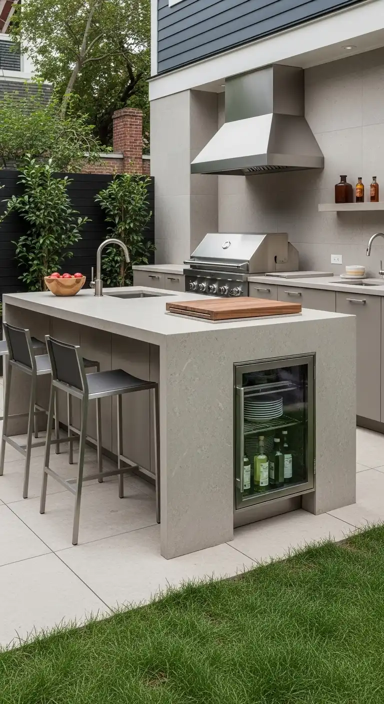 30 Functional Backyard Outdoor Kitchen Layouts You'll Love 22 21 Minimalist Urban Kitchen
