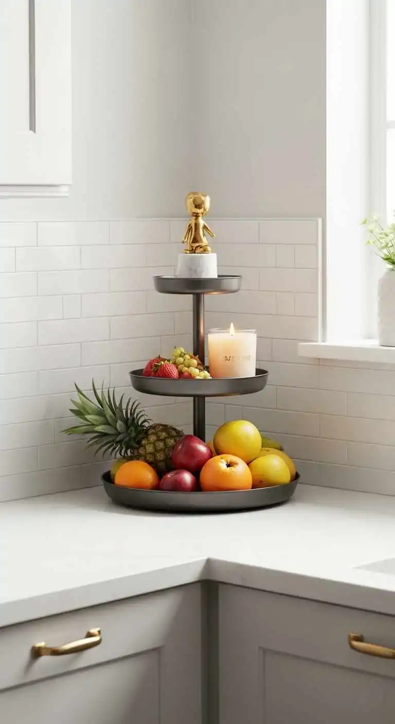 21 Inviting Kitchen Counter Corner Decor Ideas 22 21 Tiered Display Stand