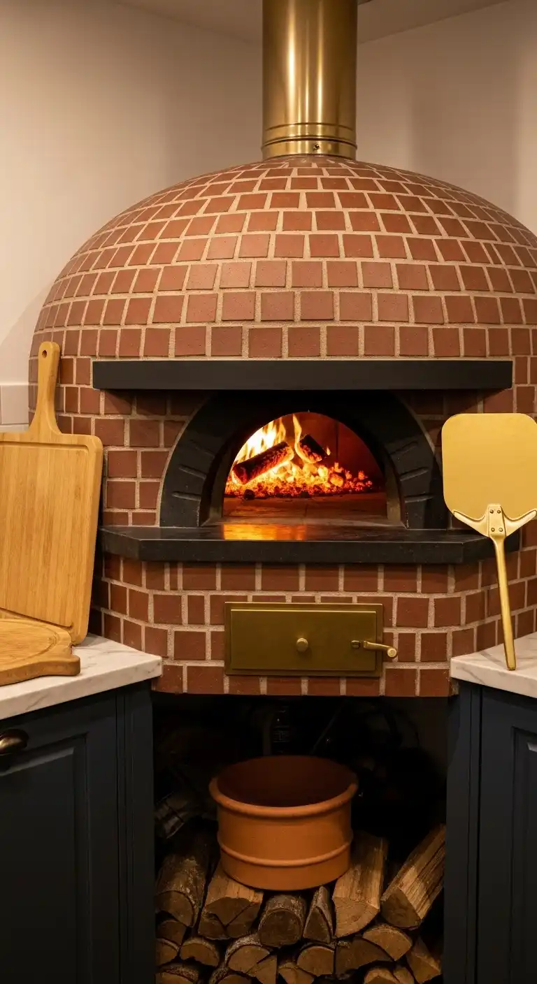 27. Built‑in Pizza Oven with Brick Veneer