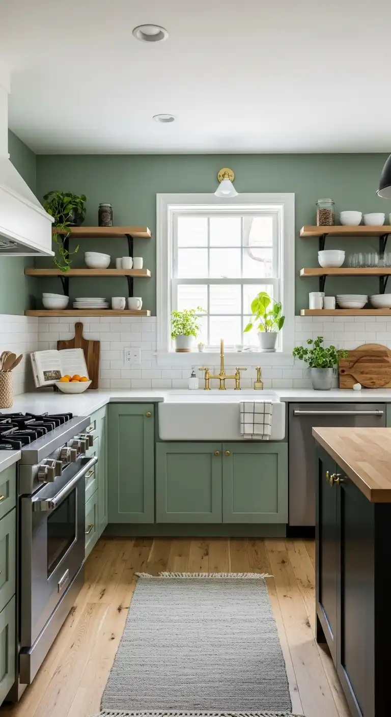 15 Gorgeous Kitchen Color Ideas for Walls 4 3 Earthy Greens