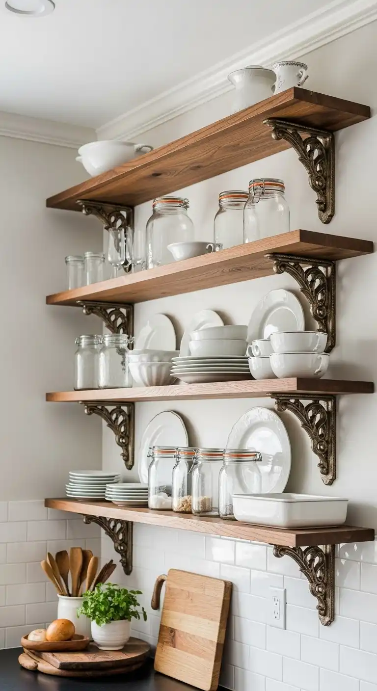 5 Open Shelving with Antique Brackets