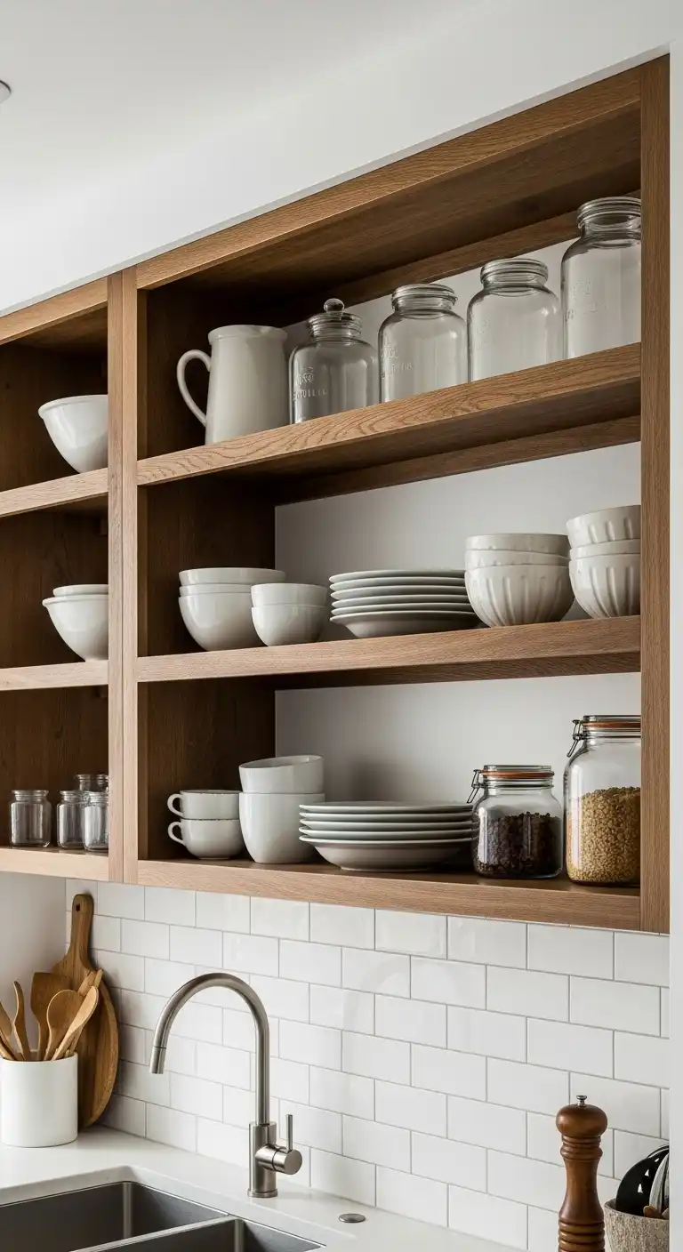 21 Timeless Rustic Modern Kitchen Ideas You'll Love 6 5 Open Shelving with Rustic Accents
