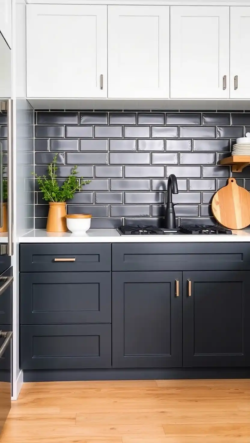 15 Stylish Kitchen Backsplash Designs with Subway Tile 7 6 Matte Black Subway Tiles