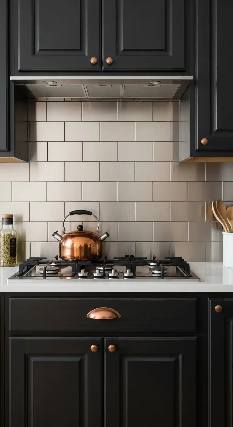 21 Elegant Kitchen Backsplash Designs with Dark Cabinets 7 6 Metallic Tiles for Glamour