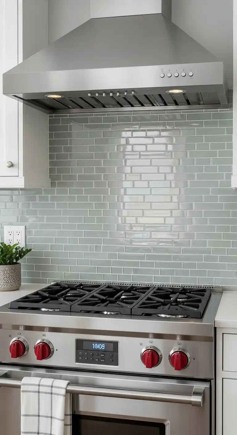 19 Trendy Kitchen Backsplash Designs Behind Stove for a Fresh Look 8 7 Glass Tile Glow