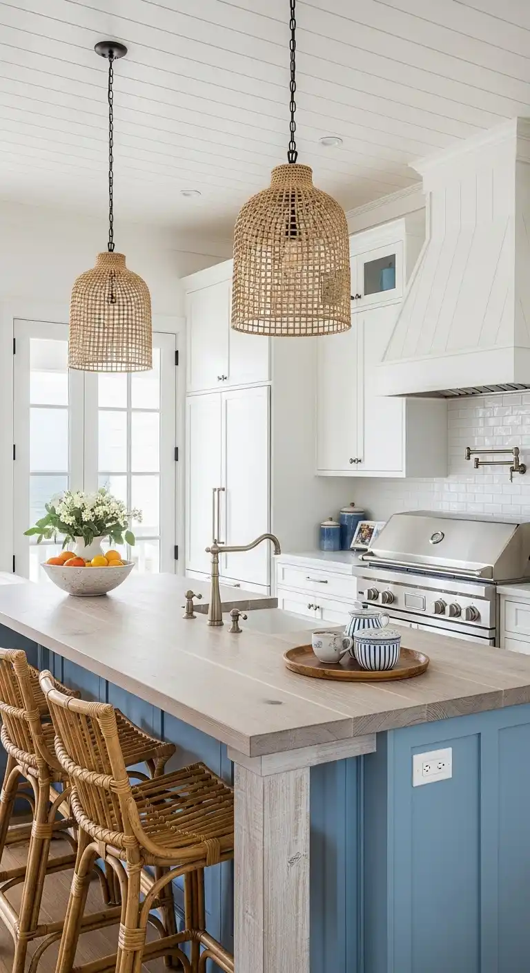 30 Functional Backyard Outdoor Kitchen Layouts You'll Love 9 8 Coastal Inspired Kitchen