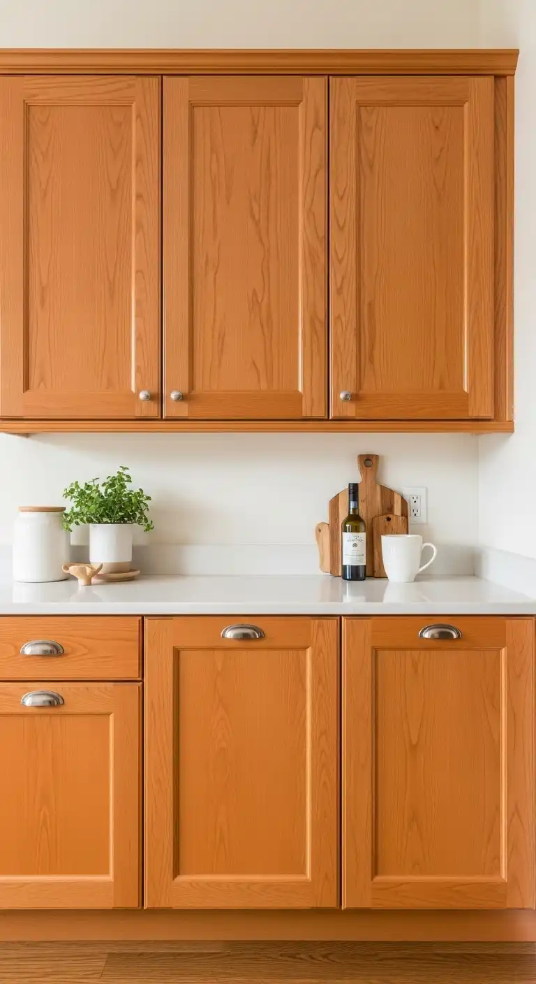 17 Stunning Orange Oak Cabinet Makeover Ideas 9 8 Use a High Gloss Finish