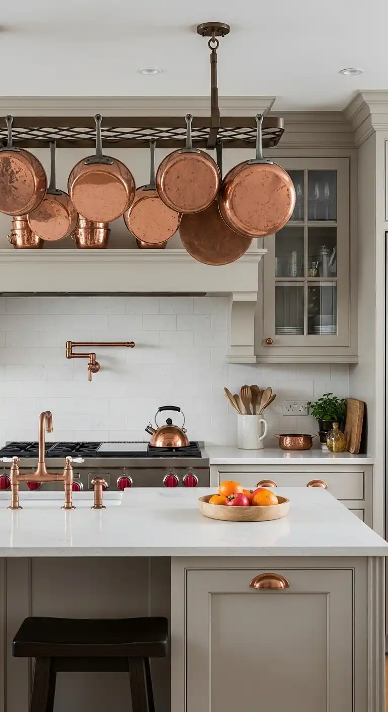 33 Elegant French Countryside Kitchen Ideas with Timeless Appeal 10 9 Copper Accents