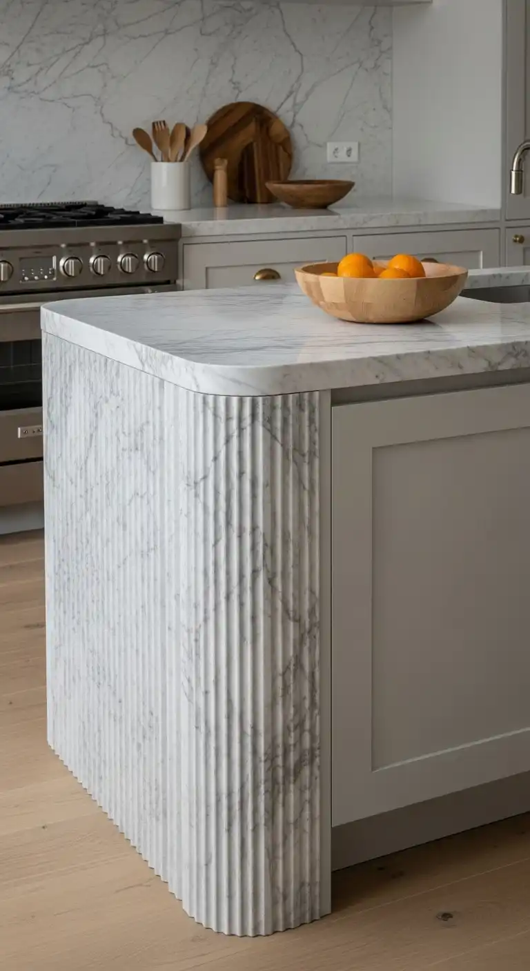 19 Modern Luxury Kitchen Inspirations You'll Love 10 9 Fluted Stone Accents
