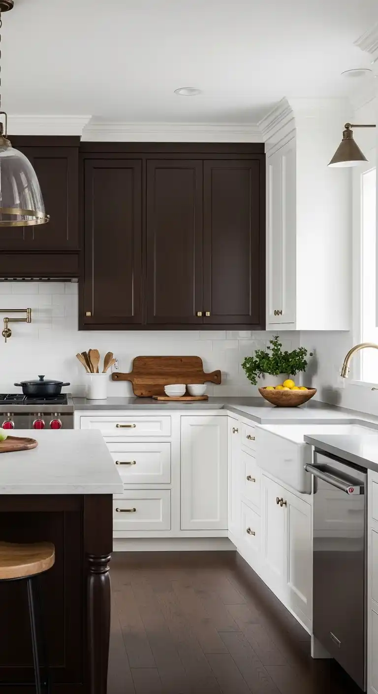 15 Gorgeous Kitchen Color Ideas for Walls 10 9 Moody Browns and Blacks