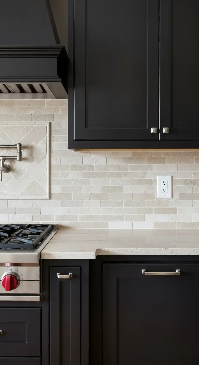 21 Elegant Kitchen Backsplash Designs with Dark Cabinets 10 9 Natural Stone Mosaic