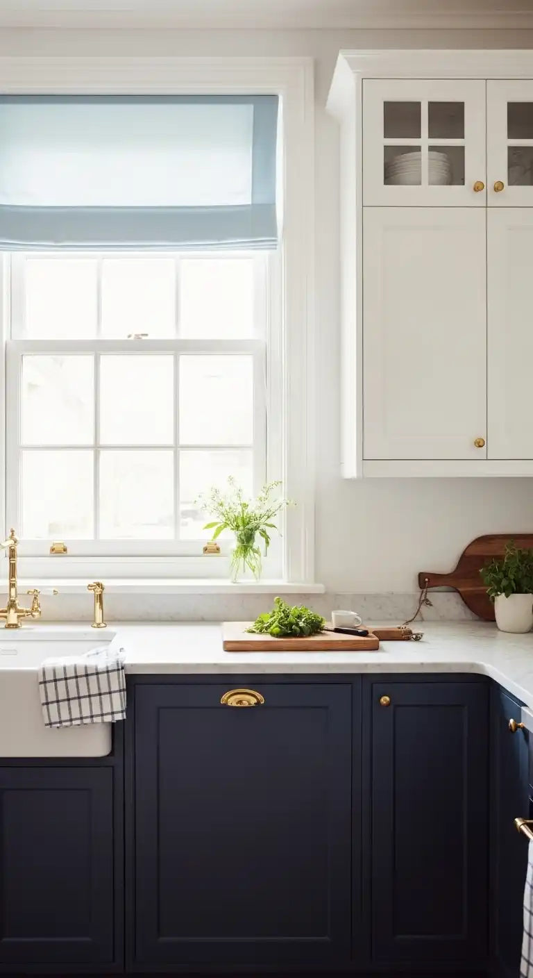 21 Stunning Kitchen Design Color Combination Ideas 2 1 Navy Blue and Crisp White