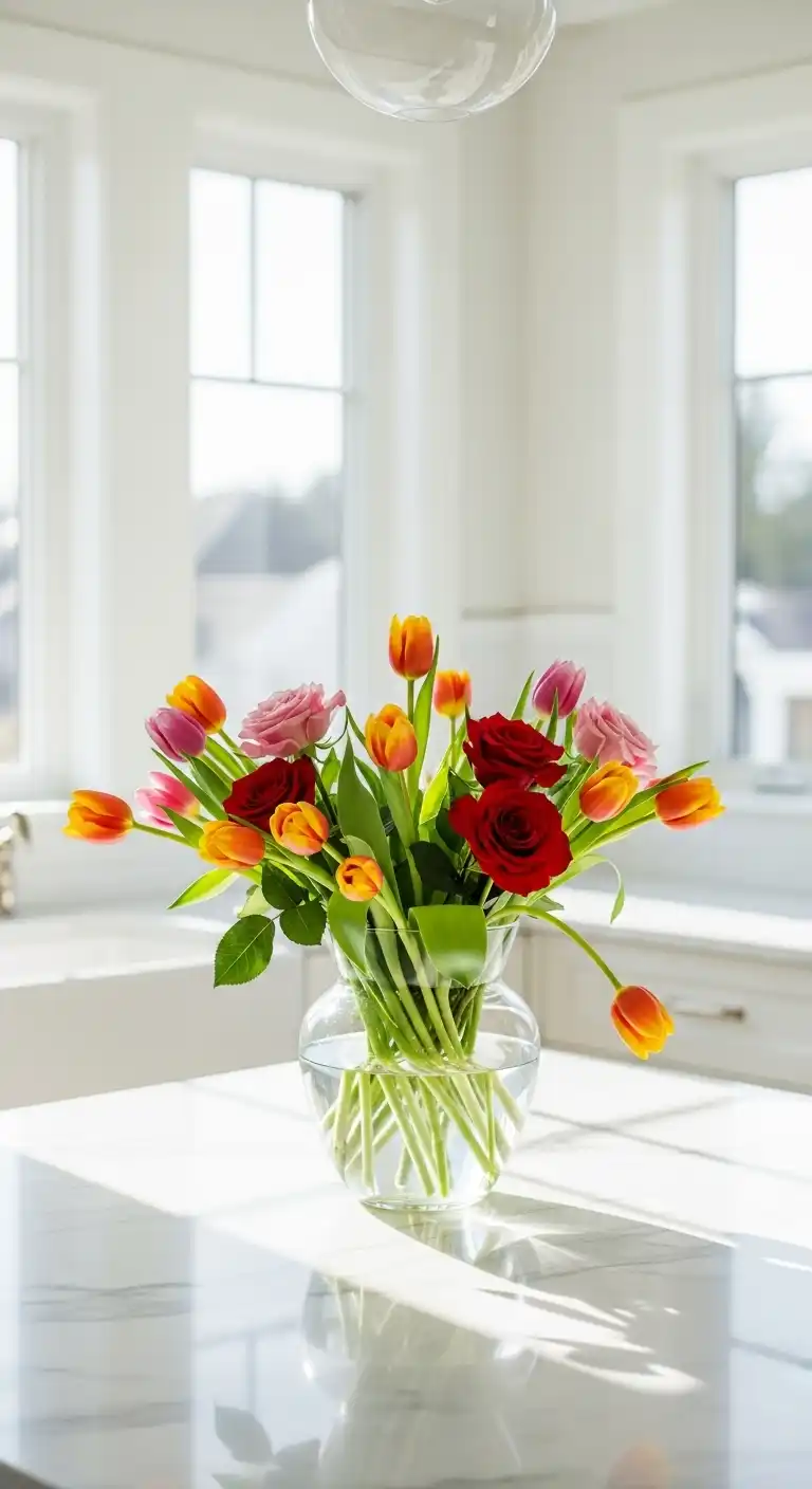1. Elegant Vase with Fresh Flowers