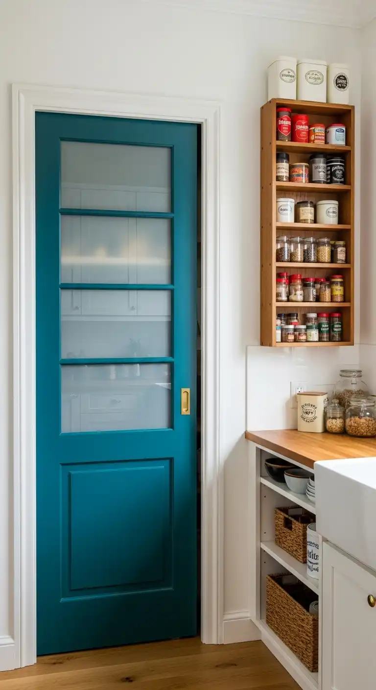 10. Retro Pantry Door with Style