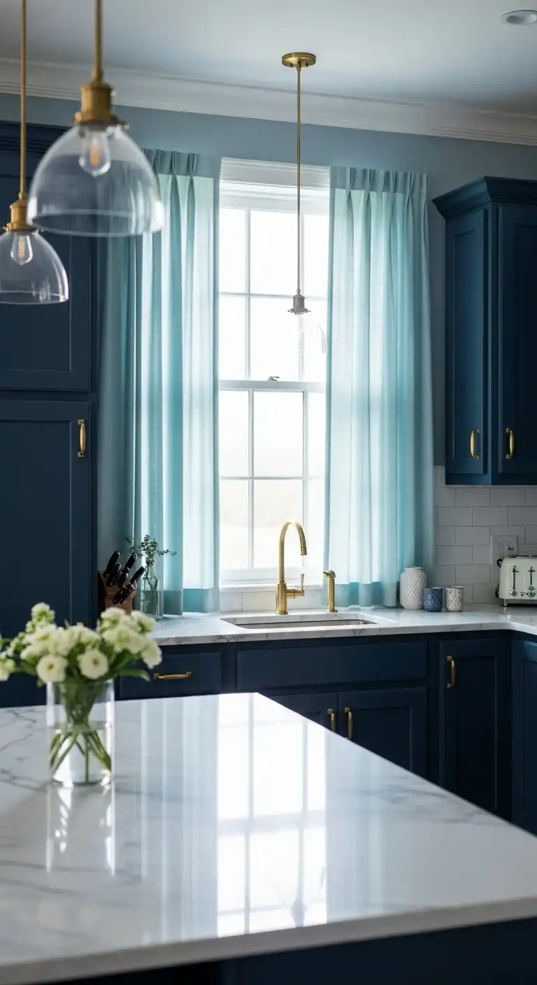 21 Stunning Kitchen Design Color Combination Ideas 14 13 Deep Blue and Brass
