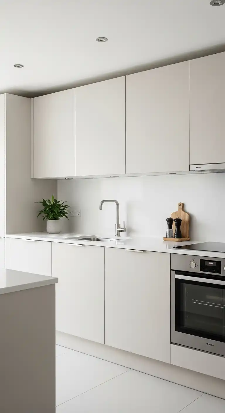 14) Cream Cabinets with Minimalist Design
