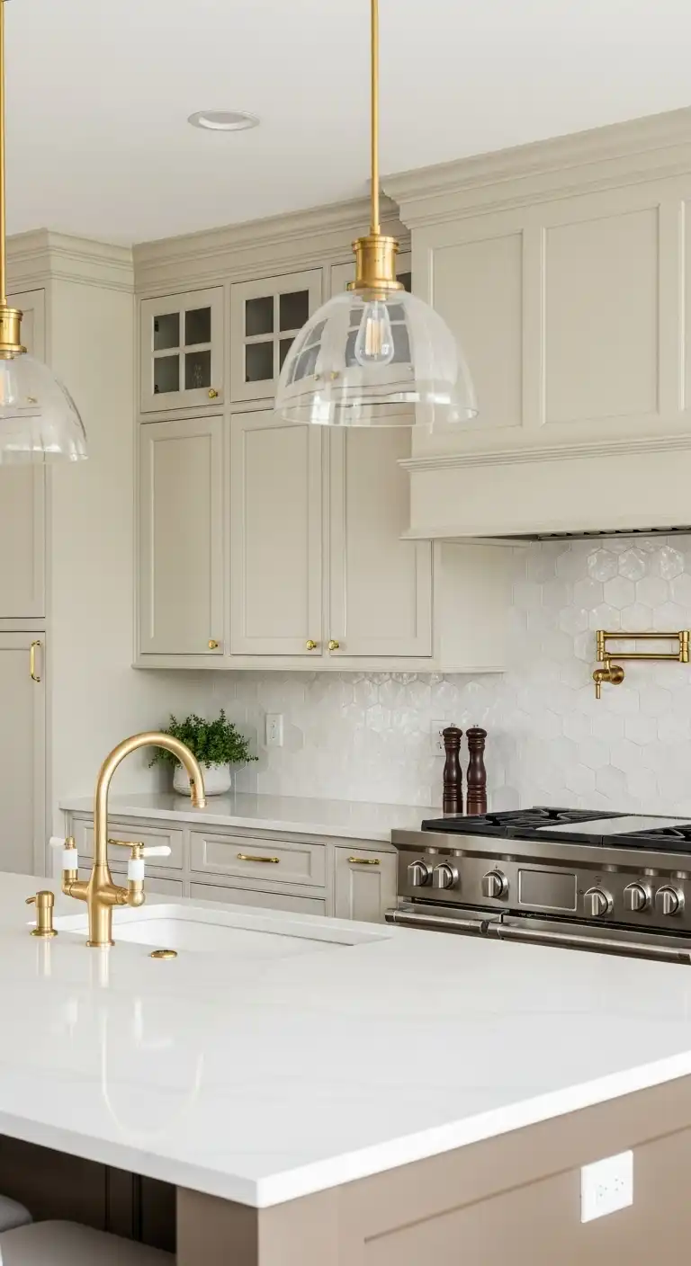 15) Cream Cabinets with Brass Fixtures