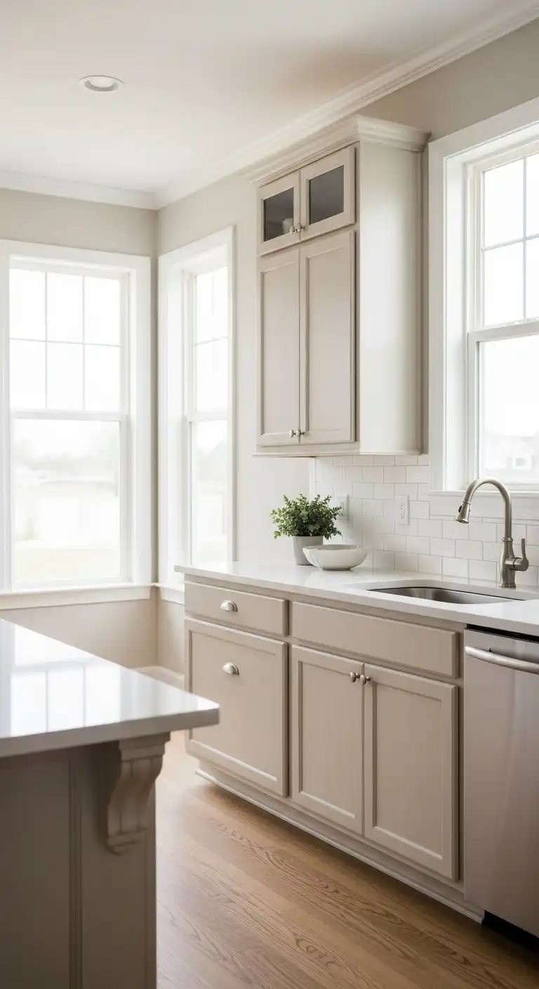 16) Cream Cabinets with Greige Walls