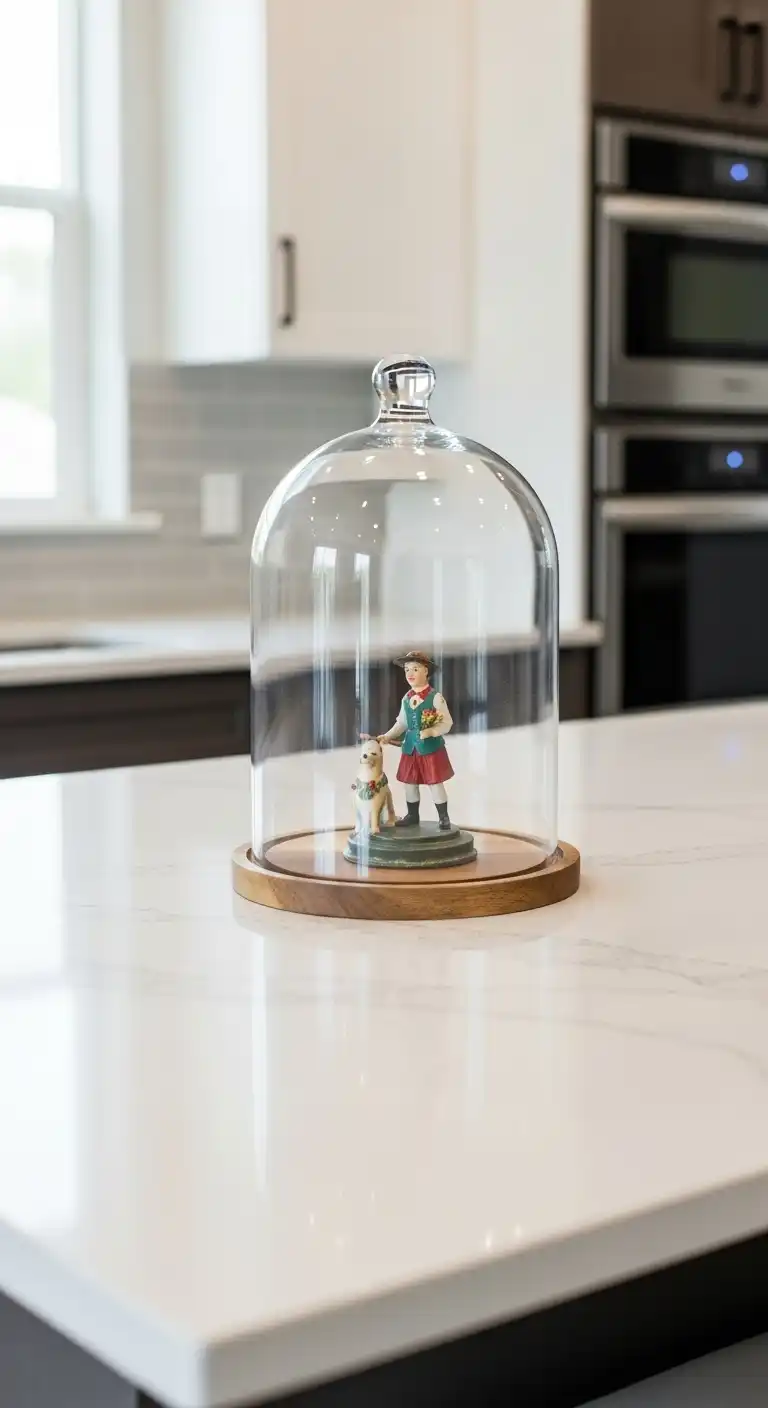 16. Glass Cloche with Decorative Objects
