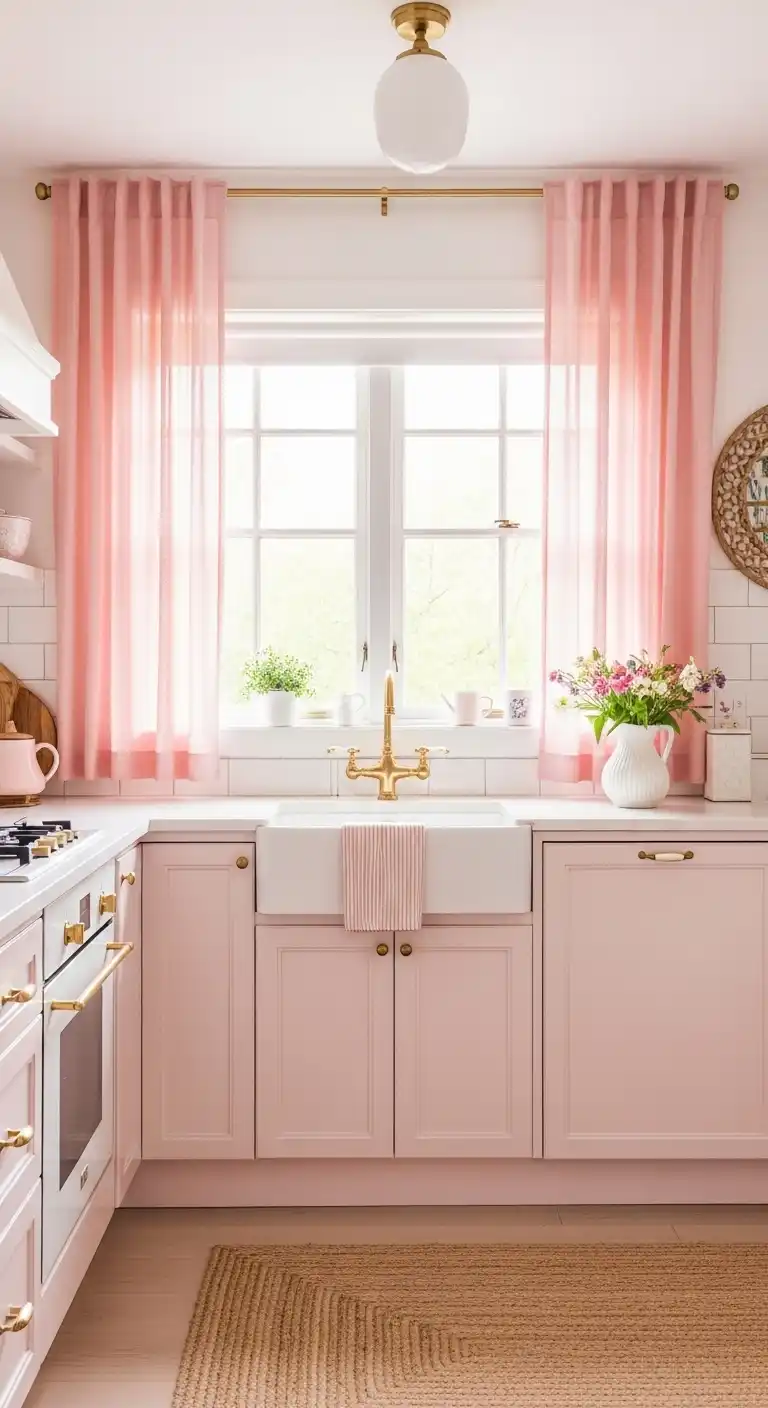 21 Stunning Kitchen Design Color Combination Ideas 22 21 Soft Pink and White