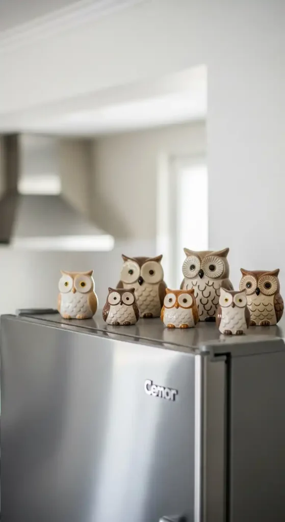 Ceramic owl figurines for a whimsical touch