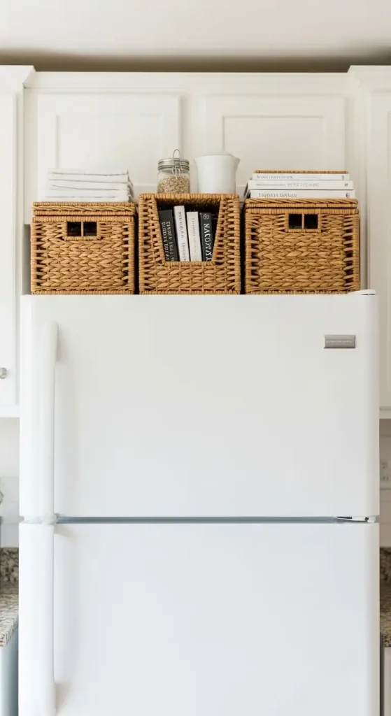 Decorative wicker baskets for hidden storage