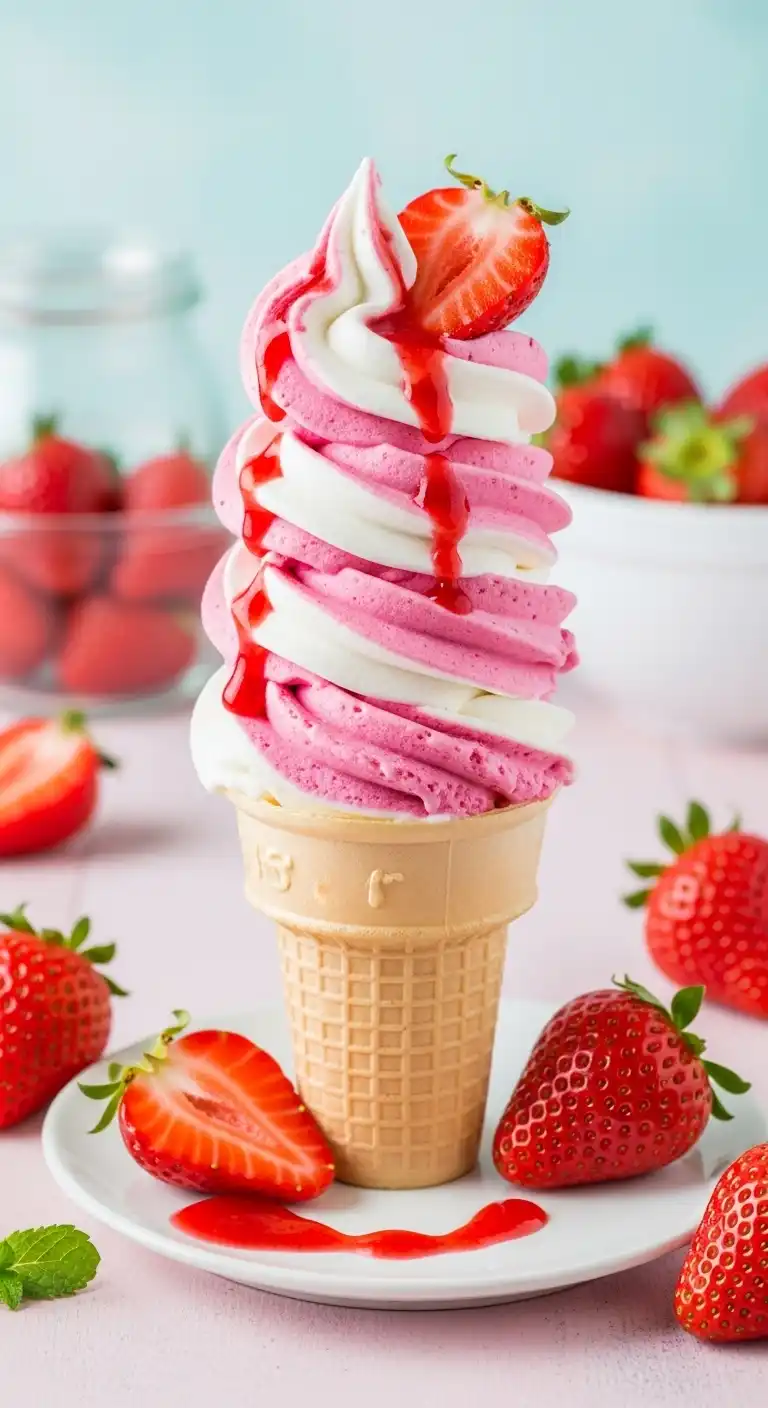 Strawberry Swirl Ice Cream