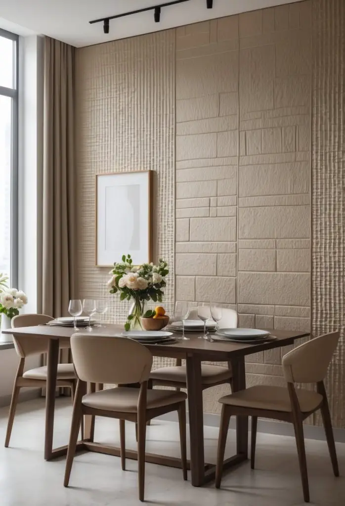 4) Textured Accent Wall with Paint or Wallpaper