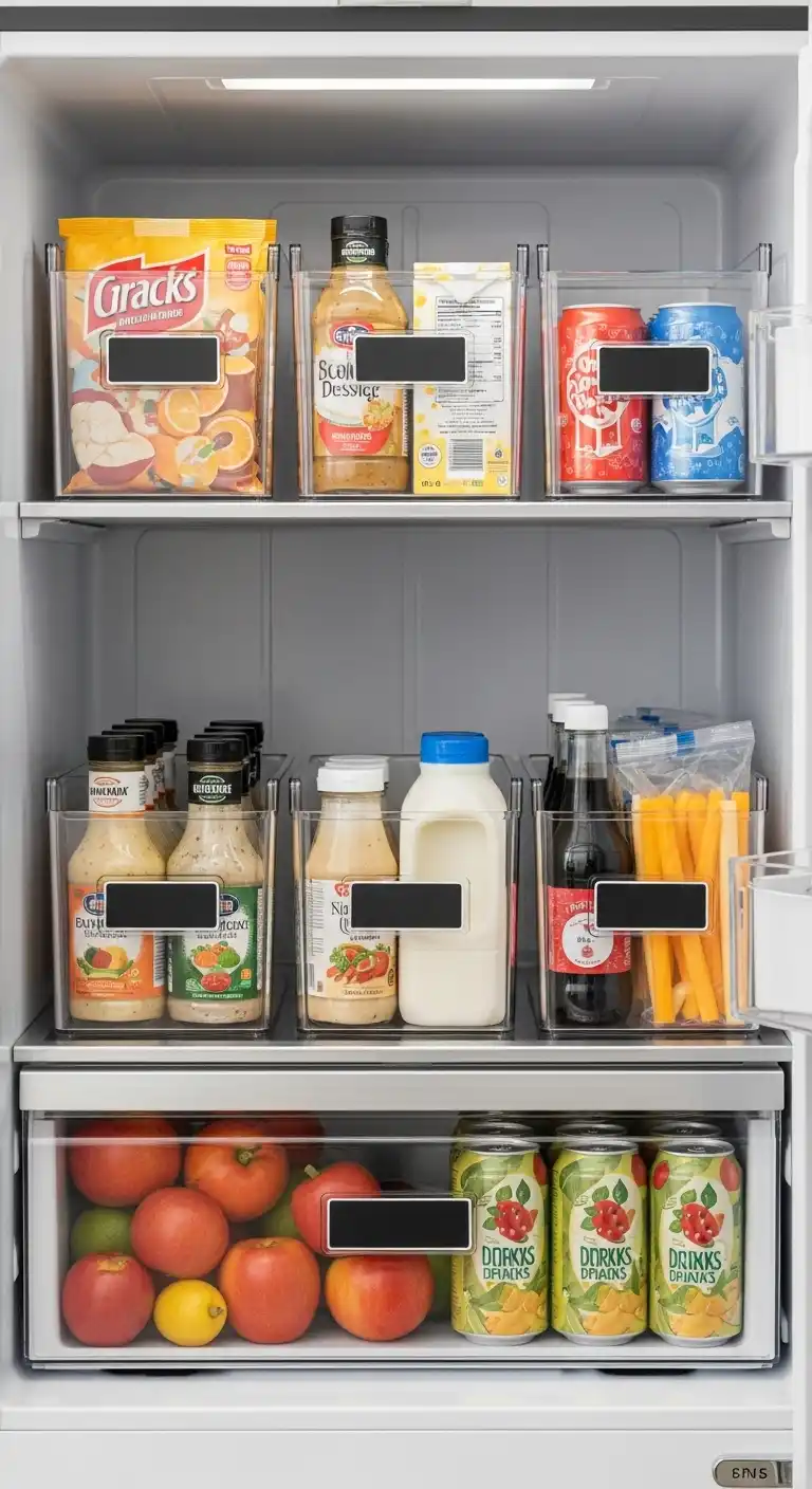 1. Give Your Fridge a Clear Bin Glow-Up