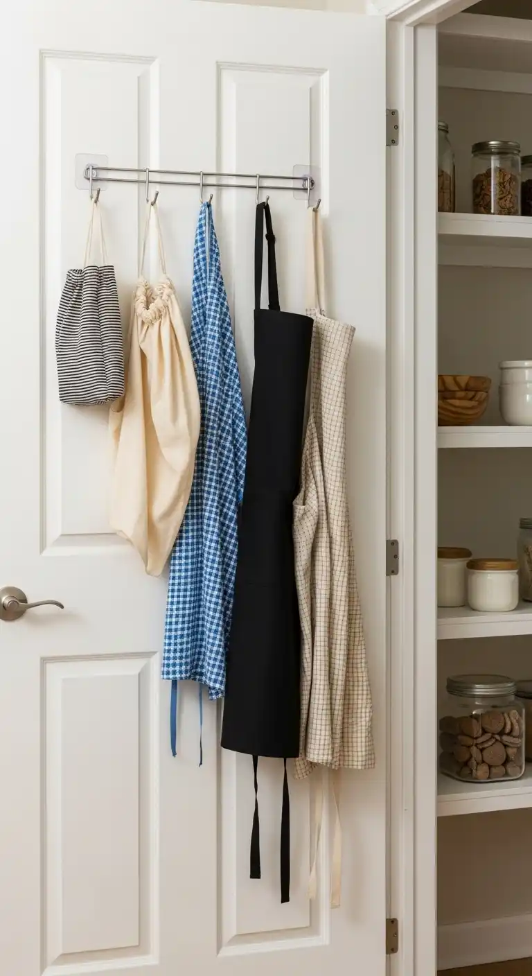 10) Install Hooks for Bags and Aprons