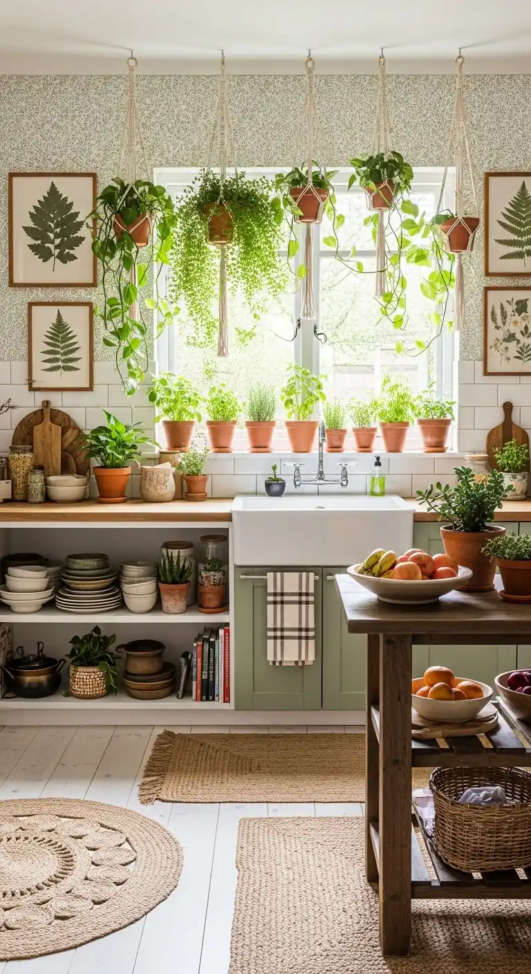 11. Boho Botanical Kitchen Decor