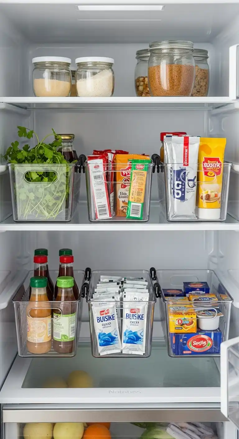 12. Clip Small Baskets Under Wire Shelves