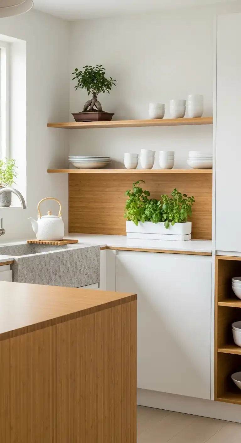 12. Zen White Kitchen Design