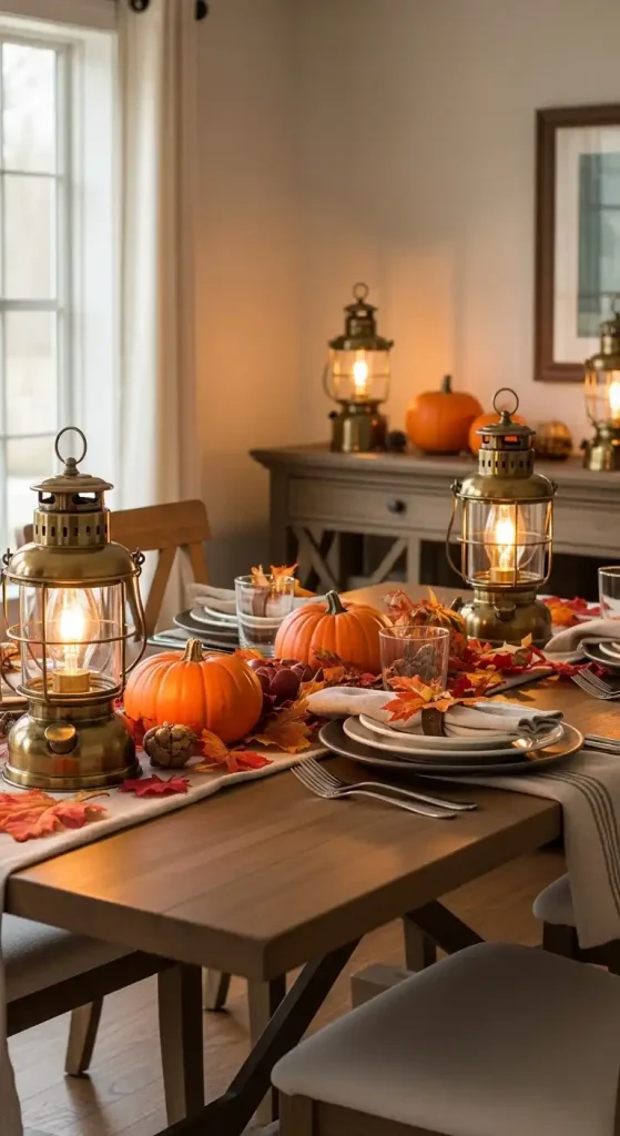 13) Vintage Brass Lanterns as Accent Lighting