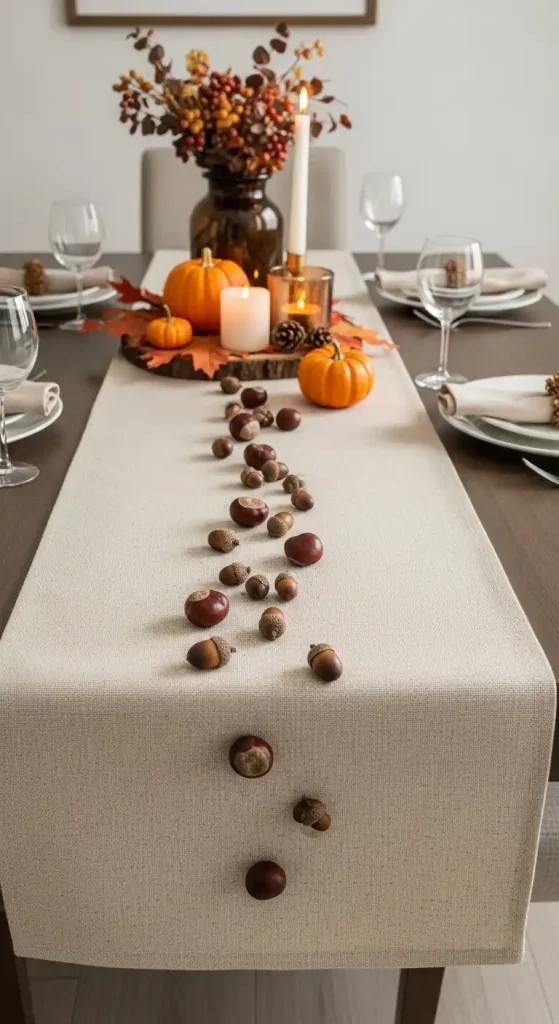 14) Acorn and Chestnut Scatters Along Runner
