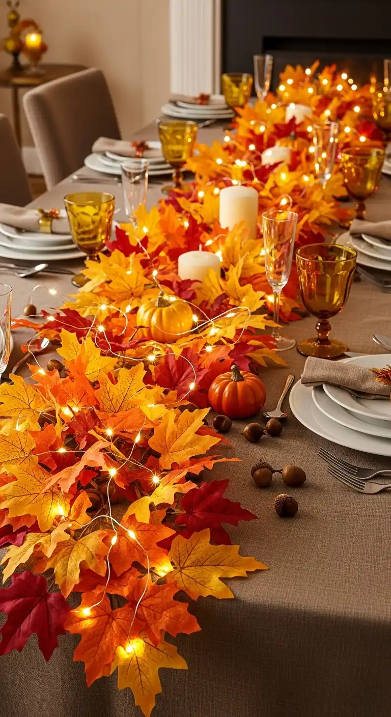 14) Garland Draping Along the Table
