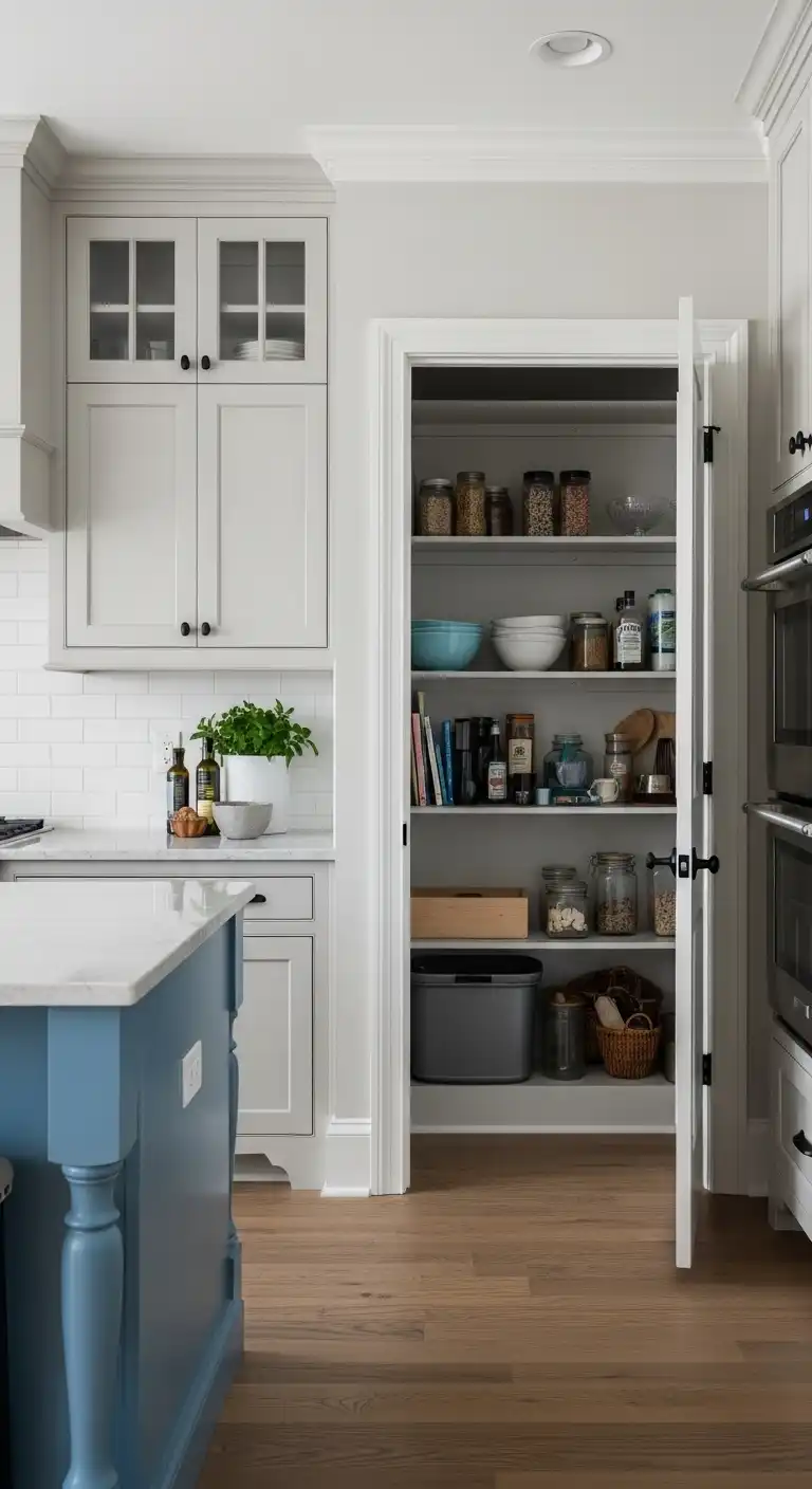 14. Chic Blue Kitchen Cabinets Section