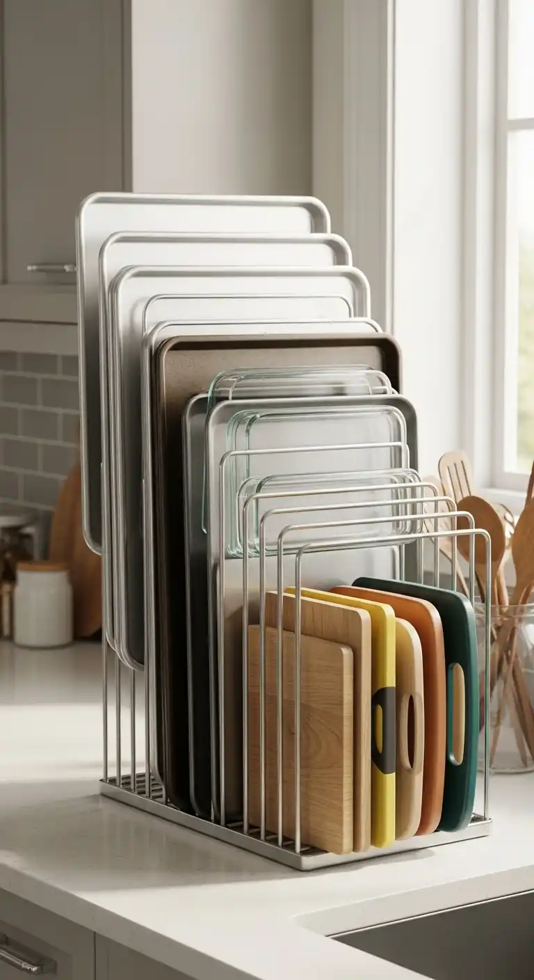 14. Store Baking Sheets Vertically