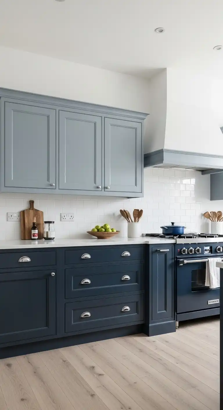 15. Chic Blue Kitchen Cabinets Combo
